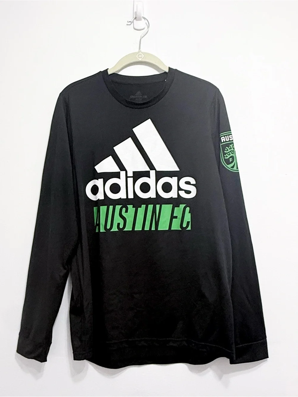 Adidas Austin FC Long Sleeve Graphic Tee Black Mens M